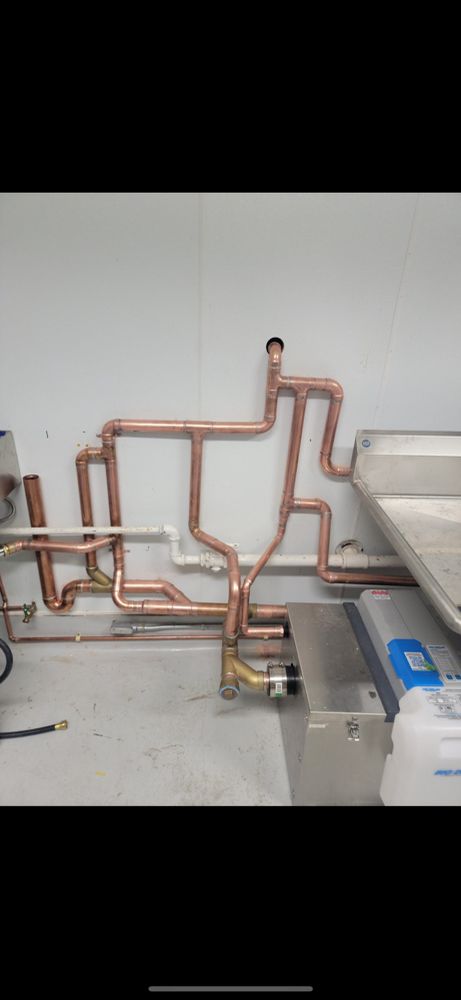 Copper repiping installation for commercial kitchen
